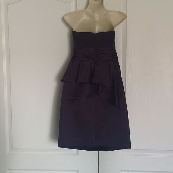 David Bridal Ladies Strapless Ruffle Mini  Dress 6 Purple - Picture 8 of 16